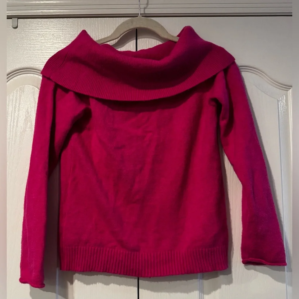Anthropologie Fuchsia Shelby Off the Shoulder Sweater - Size XS